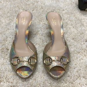 Gucci heels holographic